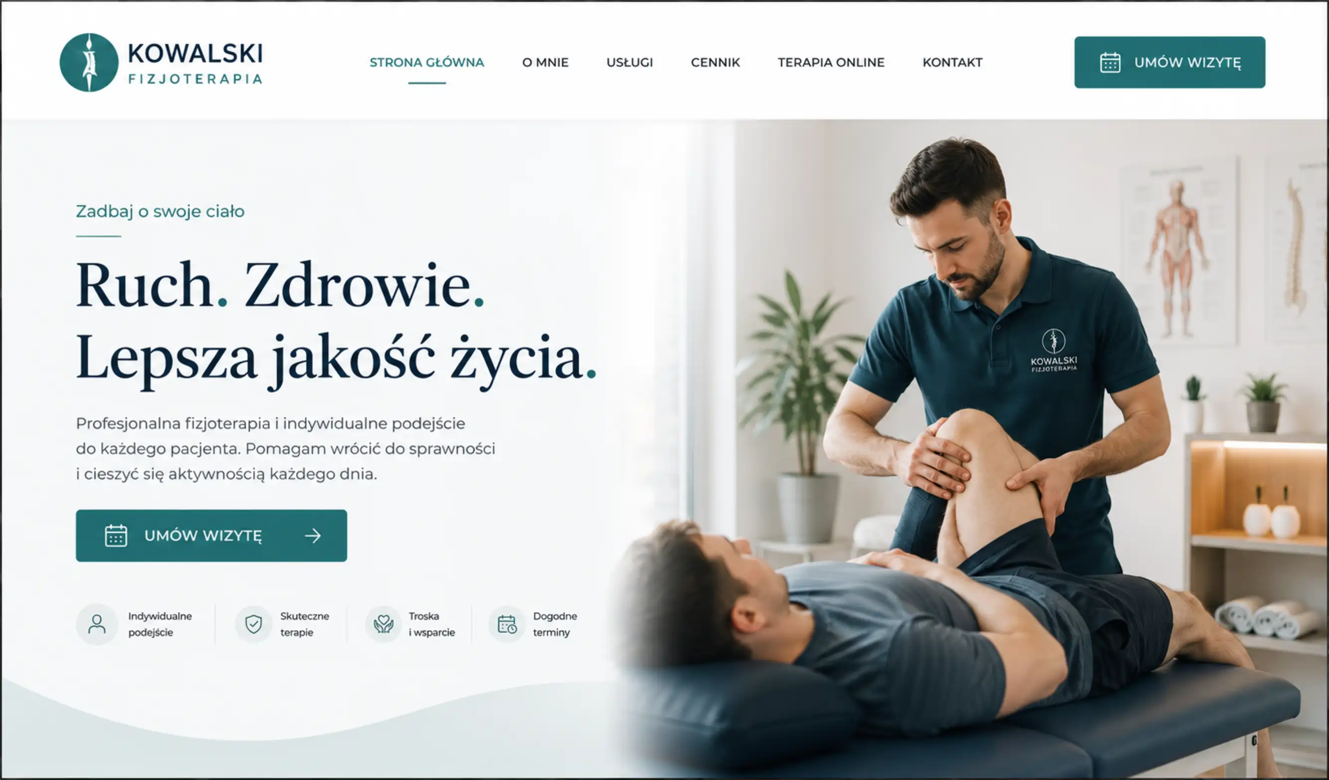 Specjalizacje fizjoterapeuty i cennik na stronie gabinetu